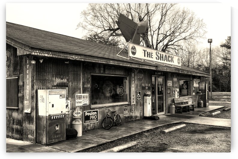 The Shack Evergreen Alabama Black and White by Bill Swartwout Photography