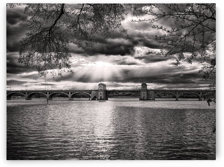South Hanover Street Bridge Sunset Black and White by Bill Swartwout Photography