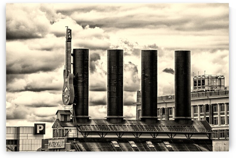 Baltimore Power Plant Guitar Stacks Monochrome by Bill Swartwout Photography