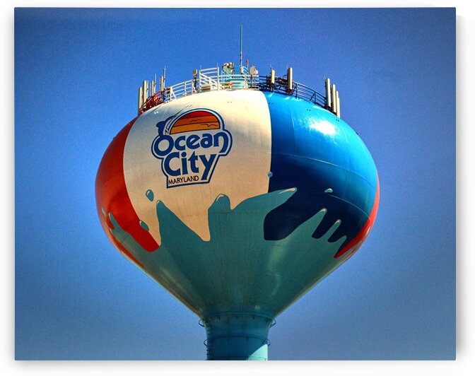 Ccean City Water Tower Beach Ball by Bill Swartwout Photography