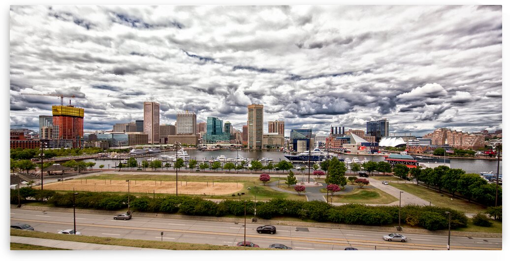 Baltimore Harbor Clouds Panorama by Bill Swartwout Photography