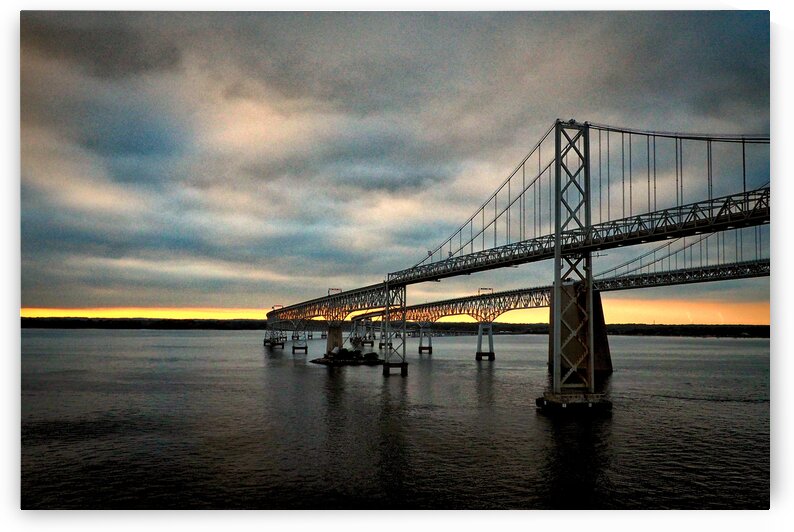 Chesapeake Bay Bridge Evening from Kent Island by Bill Swartwout Photography