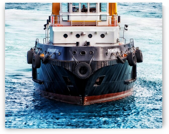 Tugboat Powerful Bow Front View by Bill Swartwout Photography