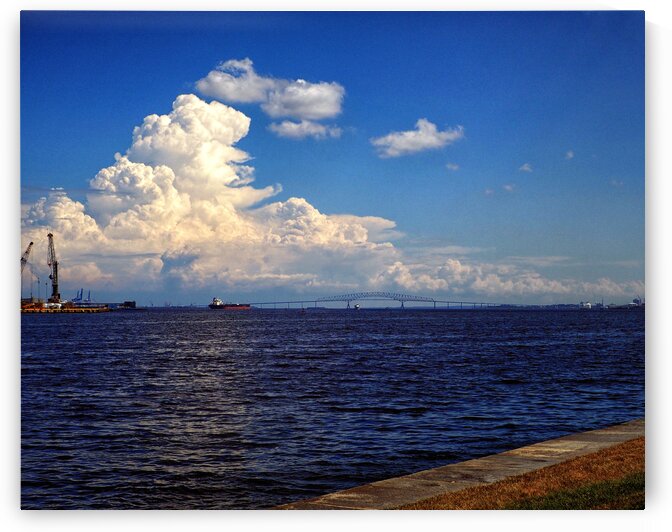 Francis Scott Key Bridge Baltimore Outer Harbor from Fort McHenry by Bill Swartwout Photography
