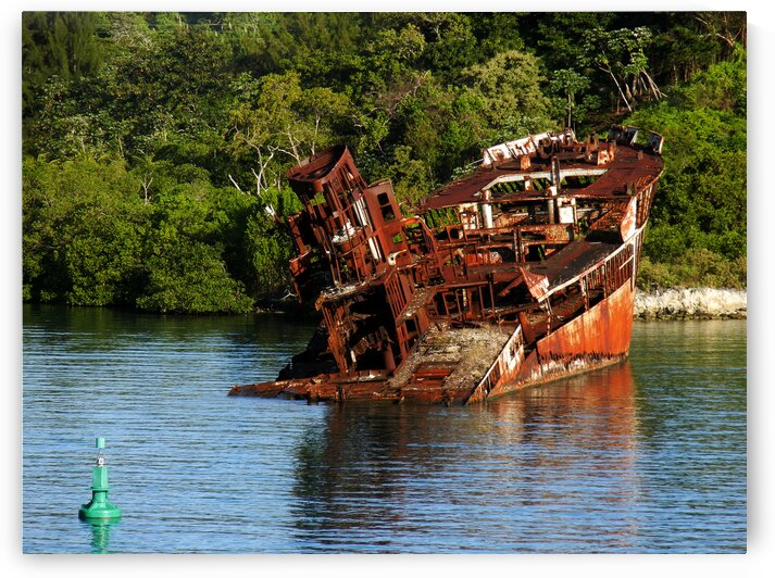 Derelict Ship Hull Roatan Mahogany Bay Honduras by Bill Swartwout Photography