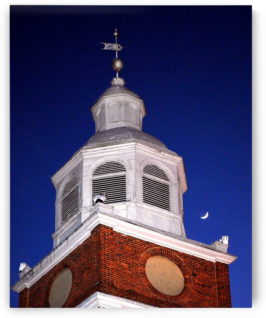 Old Otterbein UMC Moon and Bell Tower by Bill Swartwout Photography