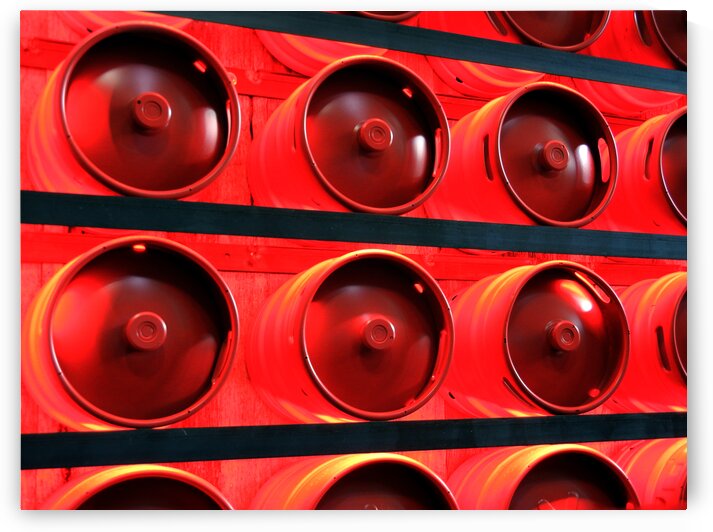 Beer Kegs in Red by Bill Swartwout Photography