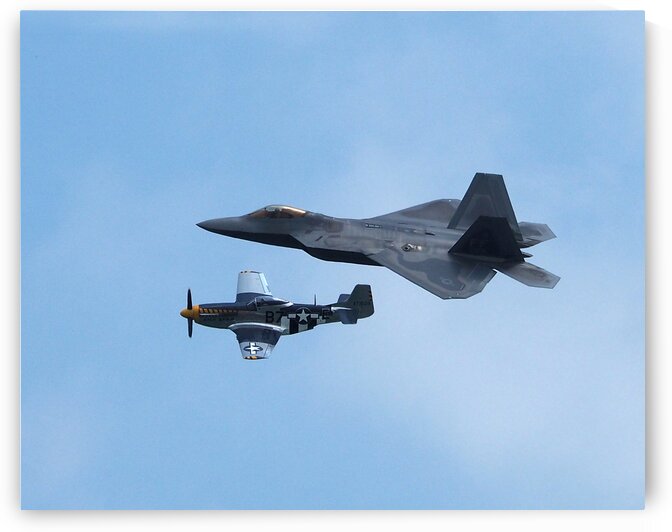 Mustang and Raptor Flying in Formation by Bill Swartwout Photography