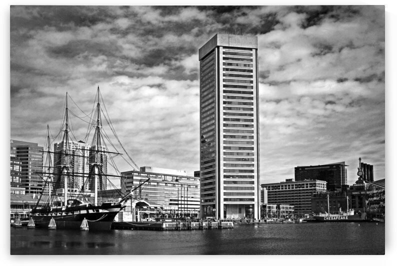 Inner Harbor and the WTC in Black and White by Bill Swartwout Photography
