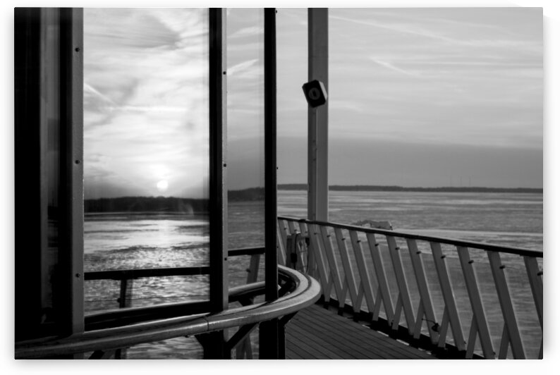Sunset Reflection on the Chesapeake bay in Black and White by Bill Swartwout Photography
