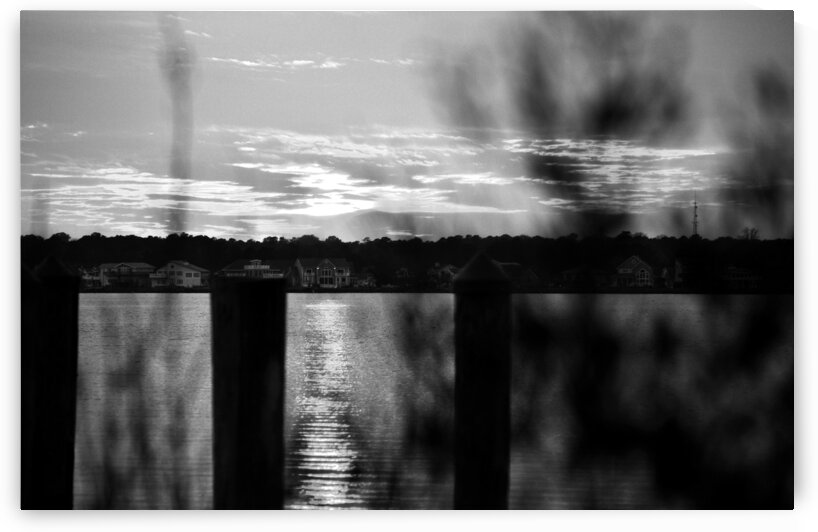 Sunset over the St. Martin River in Black and White by Bill Swartwout Photography