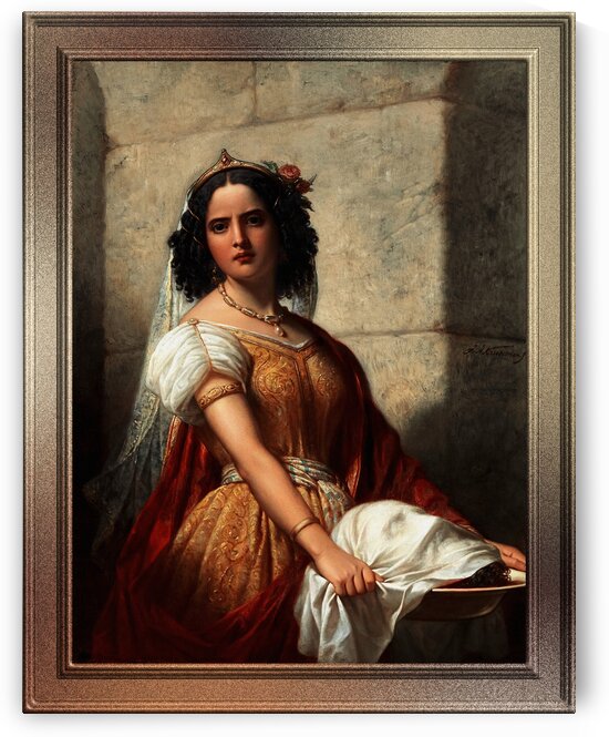 Salome With The Head Of John The Baptist by Jan Adam Kruseman Classical Art Old Masters Reproduction by xzendor7