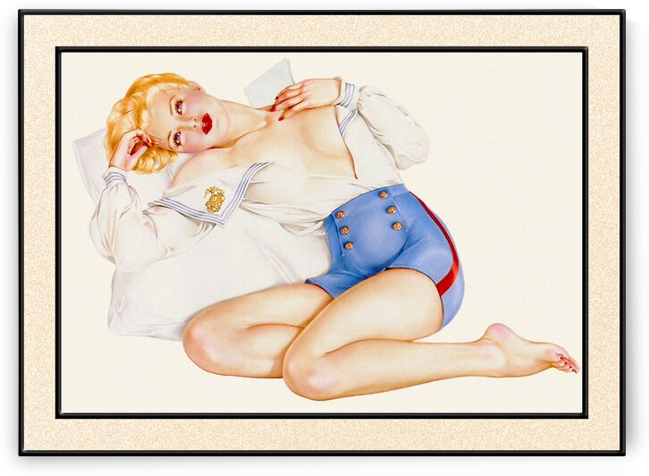 Navy Girl Pin-up Art by Alberto Vargas Pin-Up Girl Vintage Artwork by xzendor7