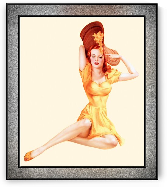 The Yellow Dress by Alberto Vargas Pin-Up Girl Vintage Artwork by xzendor7