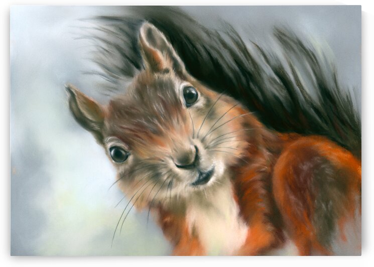 Tree Squirrel Red and Gray by MM Anderson