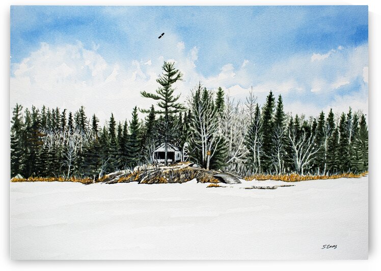 French Portage Cabin Painting by Stephen Emms