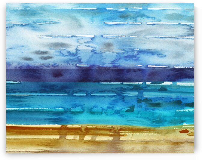 Beach Art Ocean Seascape Sea View Painting For Home Interior Decor IX by Irina Sztukowski