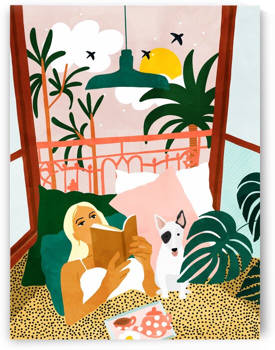 Pet Pals Animals Lovers Illustration Travel With Pets Modern Bohemian Painting by 83 Oranges