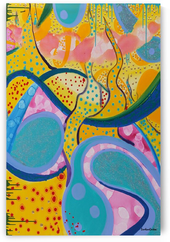 Galactic Landscape 1 Art Print - Original Acrylic by Carolina Cordon by By:Zo Art Print Collection   by Maria Desnoyers