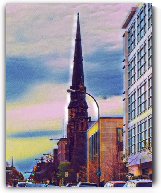 RUSH HOURS Digital Art Derived from Original Photography of Buffalo New York Cityscapes  by By:Zo Art Print Collection   by Maria Desnoyers