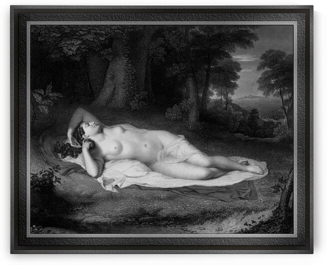 Ariadne Engraving by Asher Brown Durand Classical Fine Art Old Masters Reproduction by xzendor7