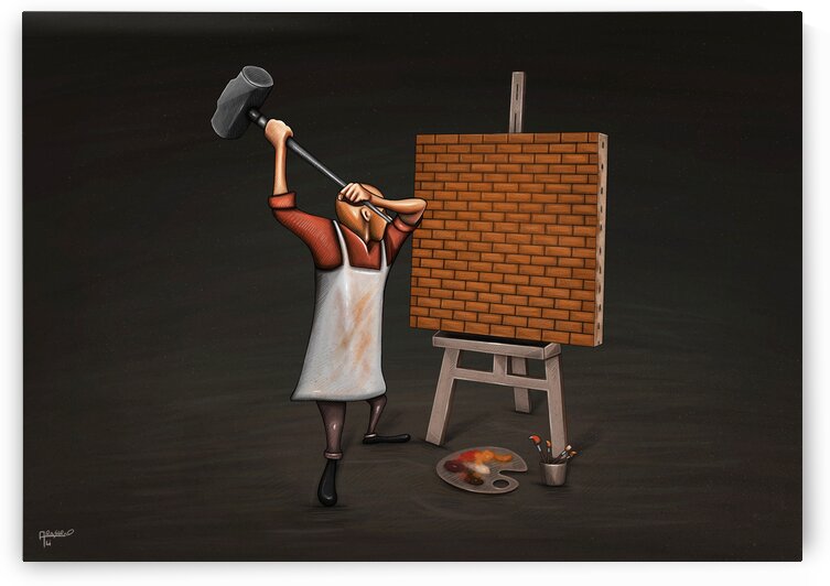 Painter And Wall by Alirastroo