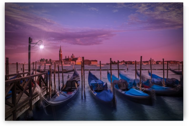 VENICE Gondolas at Sunset by Melanie Viola