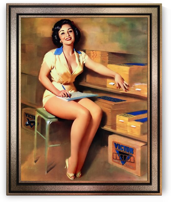 Victor Gaskets Pin-up Girl by Bill Medcalf Pin-Up Girl Vintage Artwork by xzendor7