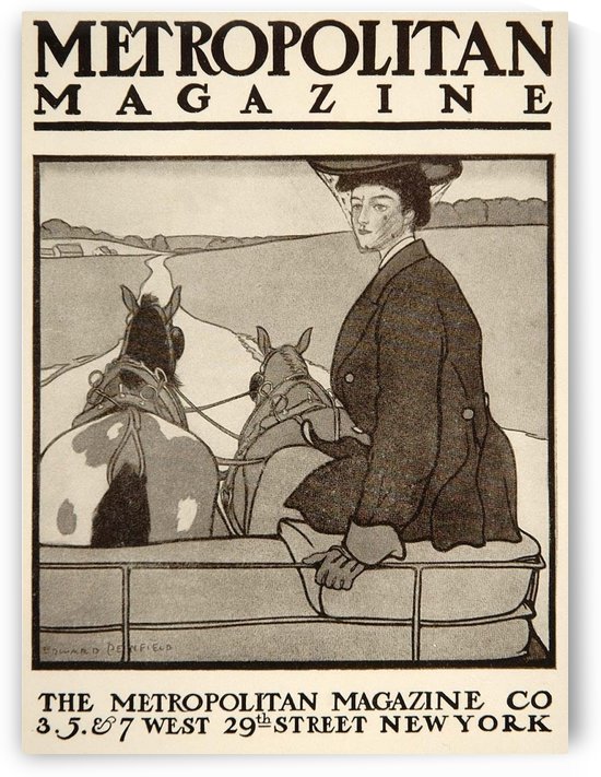 1913 Metropolitan Horse Carriage Cover Edward Penfield Mini Poster by VINTAGE POSTER