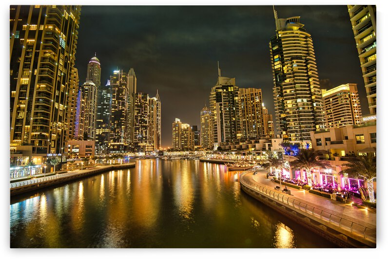 Dubai marina at night  0216 by M Damien Suriel