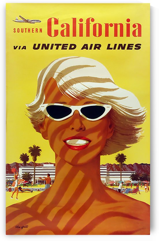 United Airlines Southern California by VINTAGE POSTER