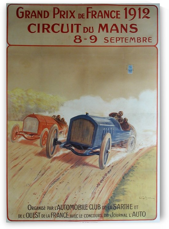 Grand Prix de France 1912 Original Poster by VINTAGE POSTER