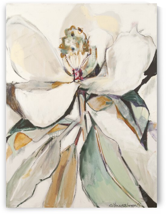 Neutral Louisiana Magnolia I Bright White by Caroline Youngblood