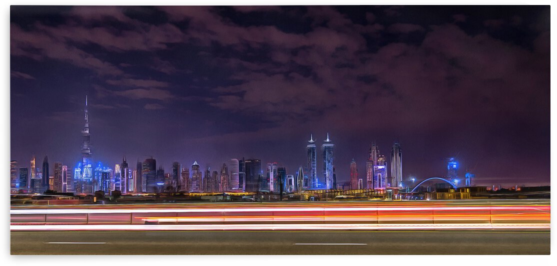 Dubai Panoramic Skyline   by M Damien Suriel