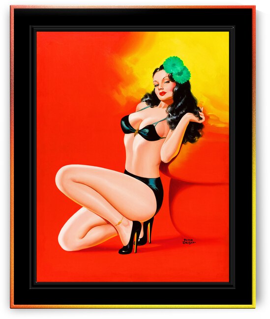 Too Hot To Touch by Peter Driben Pin-Up Girl Vintage Art by xzendor7