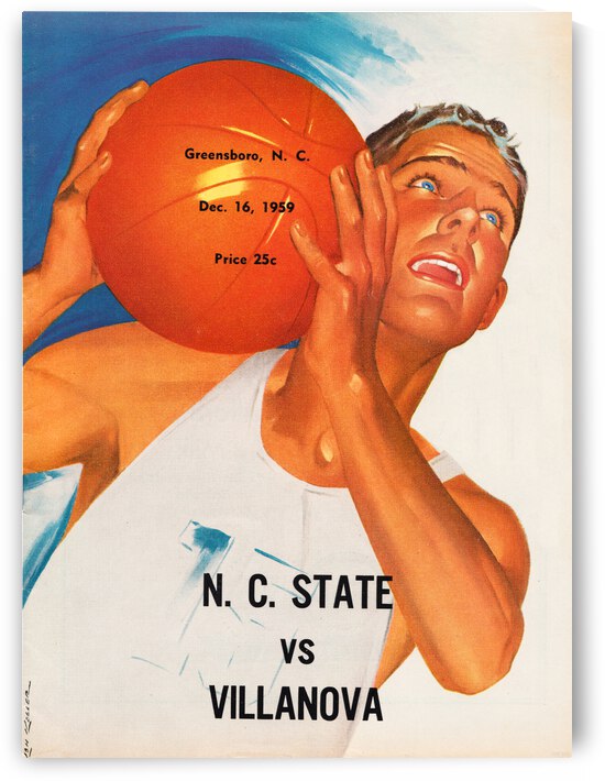 1959 NC State vs. Villanova Basketball Program Canvas by Row One Brand
