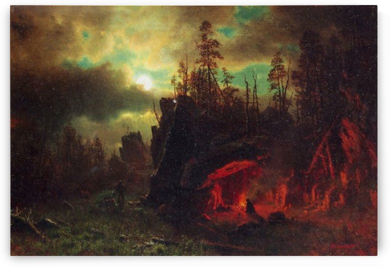 Trapper s camp by Bierstadt