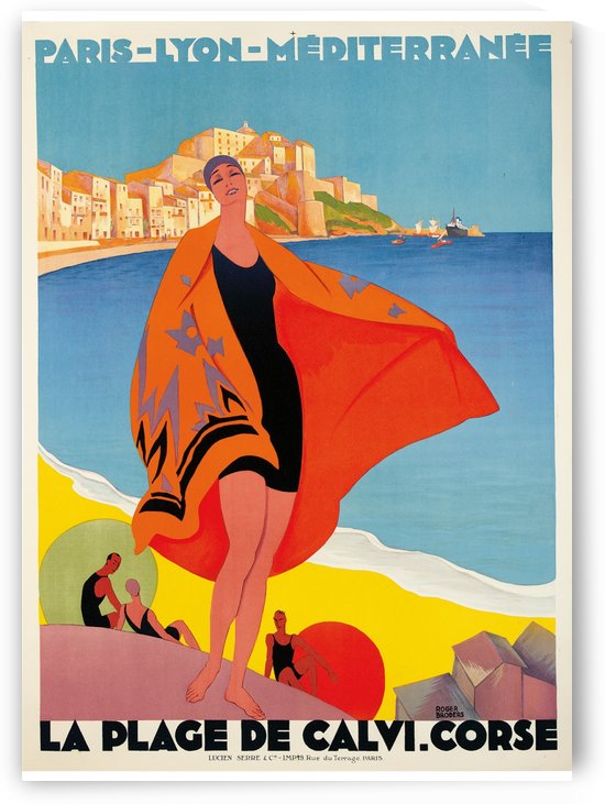 La Plage de Calvi by VINTAGE POSTER