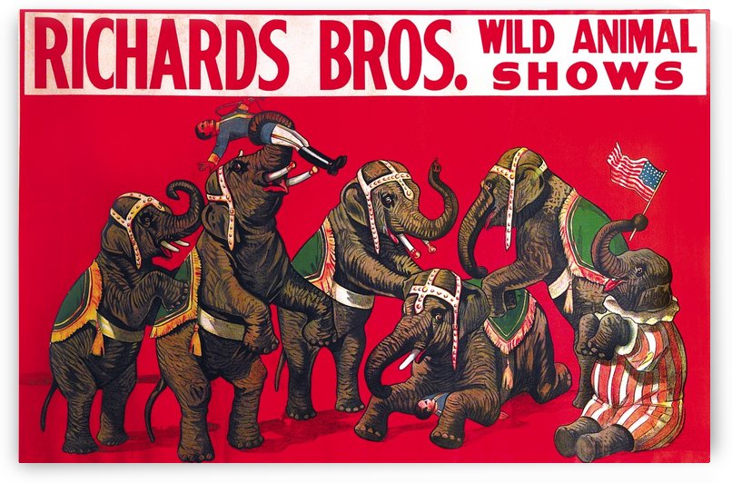 Vintage Poster, Richard Bros - Wild Animal Shows by VINTAGE POSTER