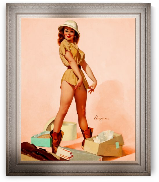 Safari Pin-up Girl by Gil Elvgren Pin-up Girl Vintage Art by xzendor7