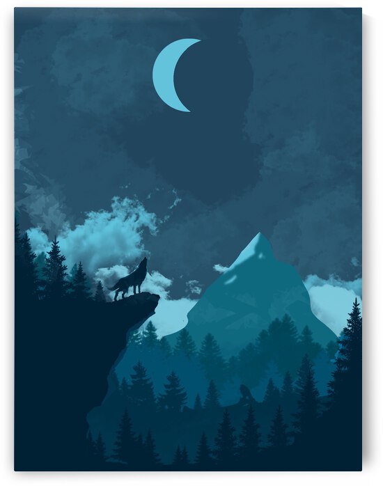 Mountain Wolf Night by CarlosDoesPhoto