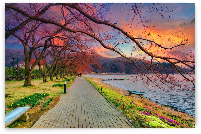 Fugi lake path sunset arkvis A  by M Damien Suriel