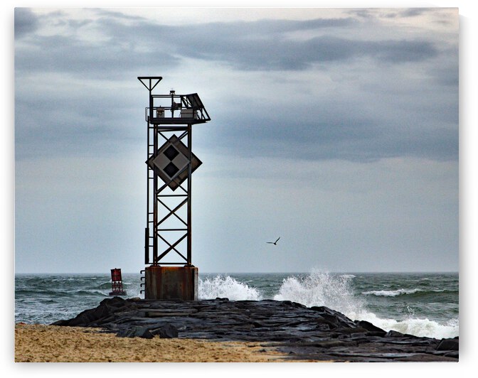 Ocean City Inlet Jetty Light Marker by Bill Swartwout Photography