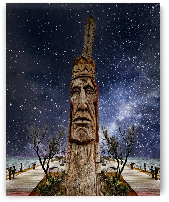 Assateague Indian at the OC Inlet Night Sky by Bill Swartwout Photography