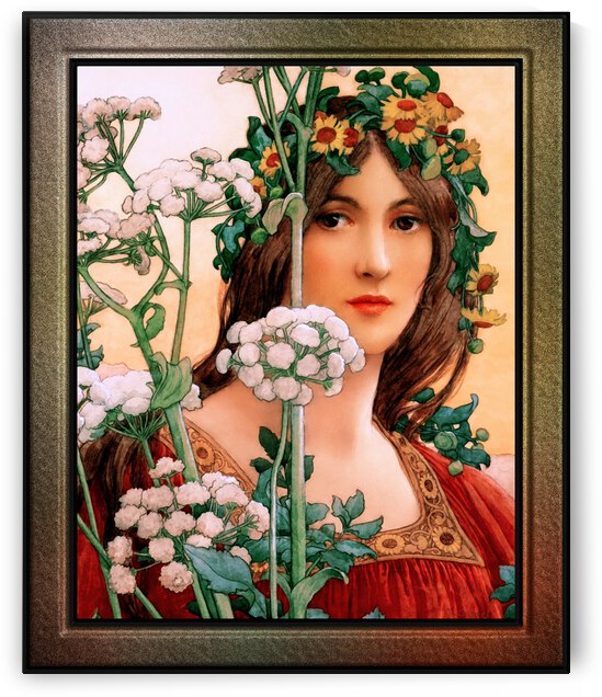 Our Lady of the Cow Parsley by Elisabeth Sonrel Wall Art Decor by xzendor7
