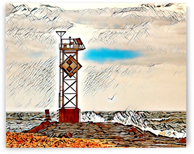 Ocean City Inlet Jetty Light with Edges by Bill Swartwout Photography