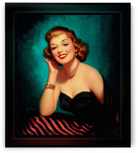 Evening Glamour Girl by Art Frahm Glamour Pin-up Vintage Art by xzendor7