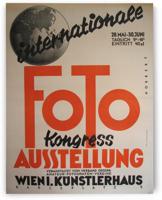 1930 Art Deco Vienna Austria Photography Exhibit Vintage Poster by VINTAGE POSTER