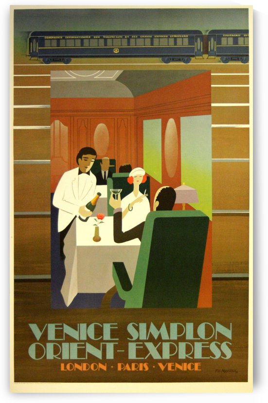 Travel Art Deco Style Poster - Venice Simplon Orient Express Railway by VINTAGE POSTER