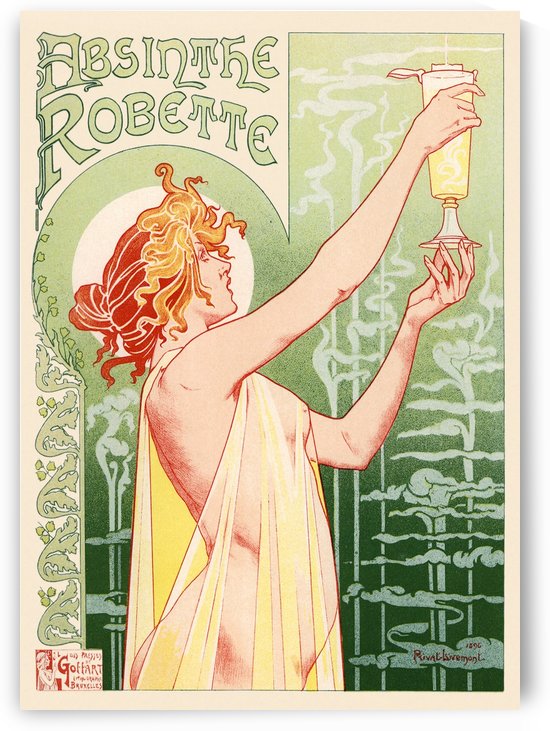 Privat Livemonts Absinthe Robette Art Nouveau Vintage Poster 1896 by VINTAGE POSTER